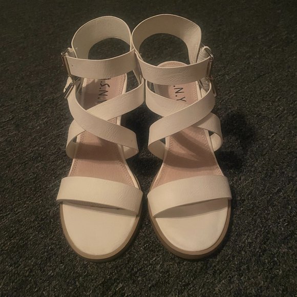 Shoes - White Criss Cross Sandals